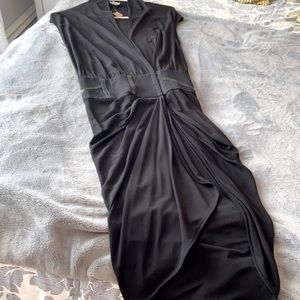 Haute Hippes XS black dress with corset style belt. Size slit